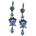 Mariana Earrings Sophisticated Dangling Sapphire & Clear Austrian Crystals My Treasures Coll. - Image 2