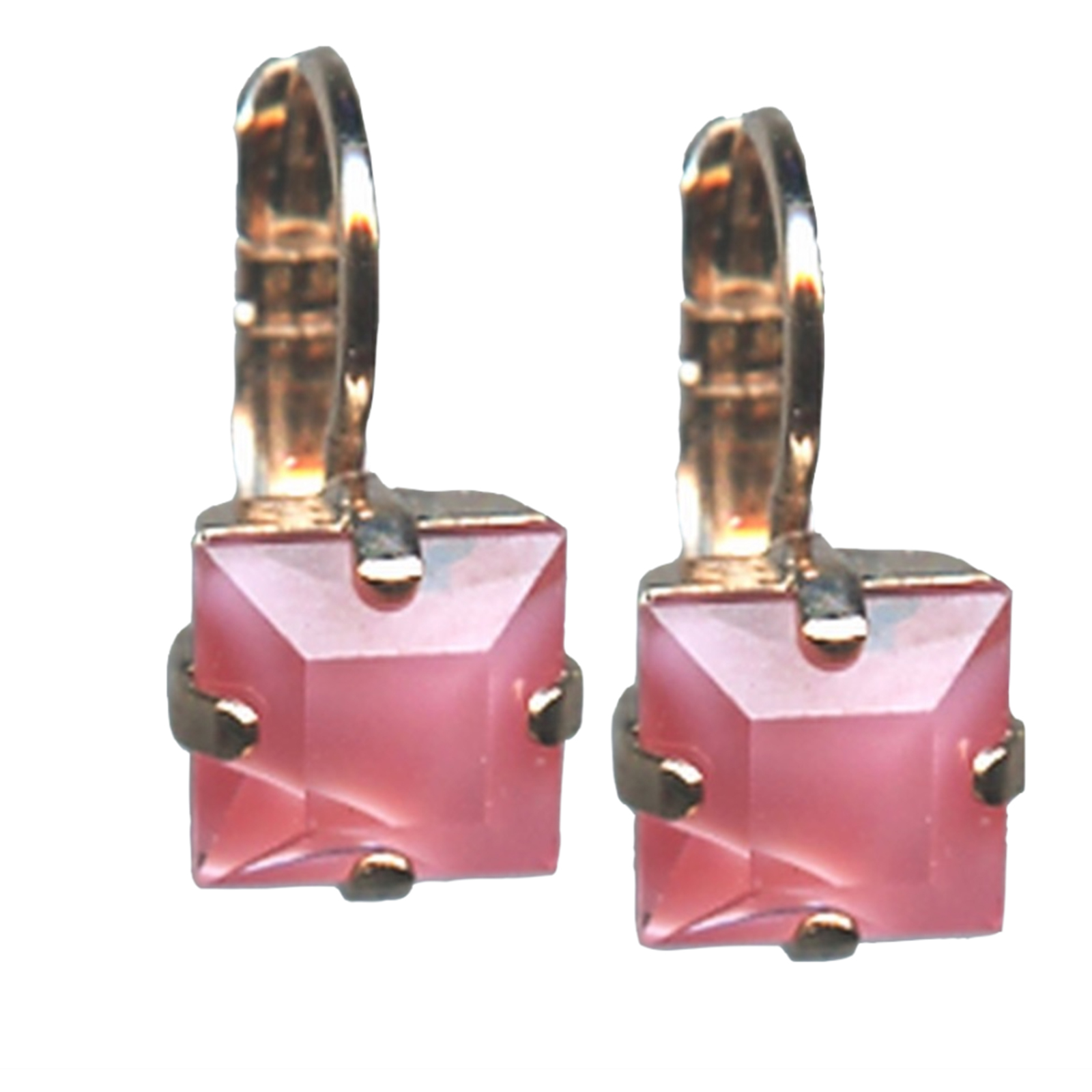 E-1002-2-133-RG6(1) Mariana Earrings Lovely Square Giver Rose Austrian Crystals My Treasures Coll. - Image 1