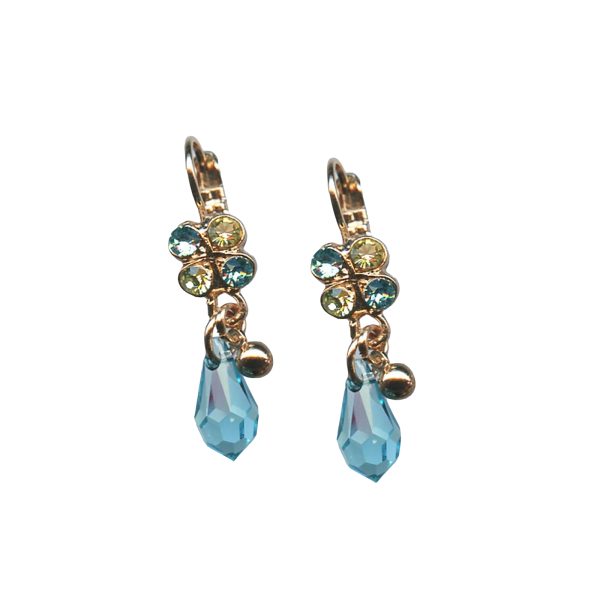 Mariana Earrings Dainty Butterfly Aquamarine & Jonquil Austrian Crystals Margarita Cocktail Hour Coll.