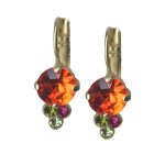 Mariana Earrings Adorable Orange, Fuchsia, Grass Green & Peridot Austrian Crystals Tiger Lily Icons Coll. - Image 2