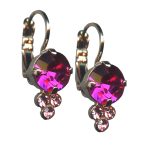 Mariana Earrings Lustrous Fuchsia & Light Rose Austrian Crystals Saba Caribbean Life Coll. - Image 3