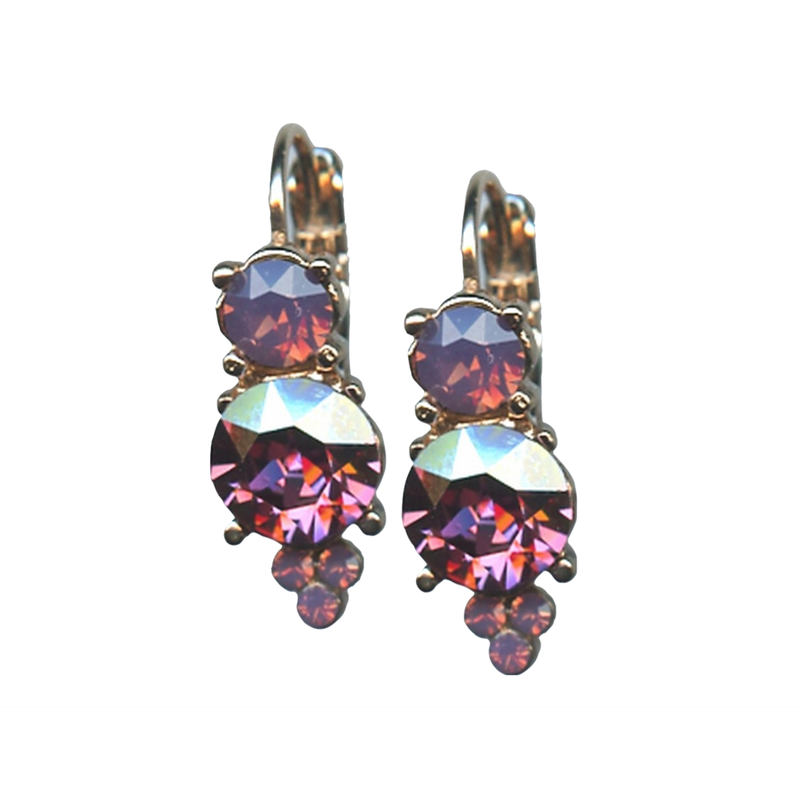 E-1012-1072-RG6(1) Mariana Earrings Precious Rose & Cyclamen Opal Austrian Crystals Bohemian Rhapsody Songbook Coll. - Image 1