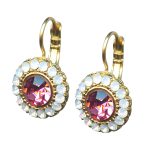 Mariana Earrings Lovely Floral in Rose & White Opal Austrian Crystals Cherry Blossom Silk Road Coll.