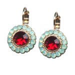 Mariana Earrings Stunning Floral in Ruby & Pacific Opal Austrian Crystals My Treasures Coll.