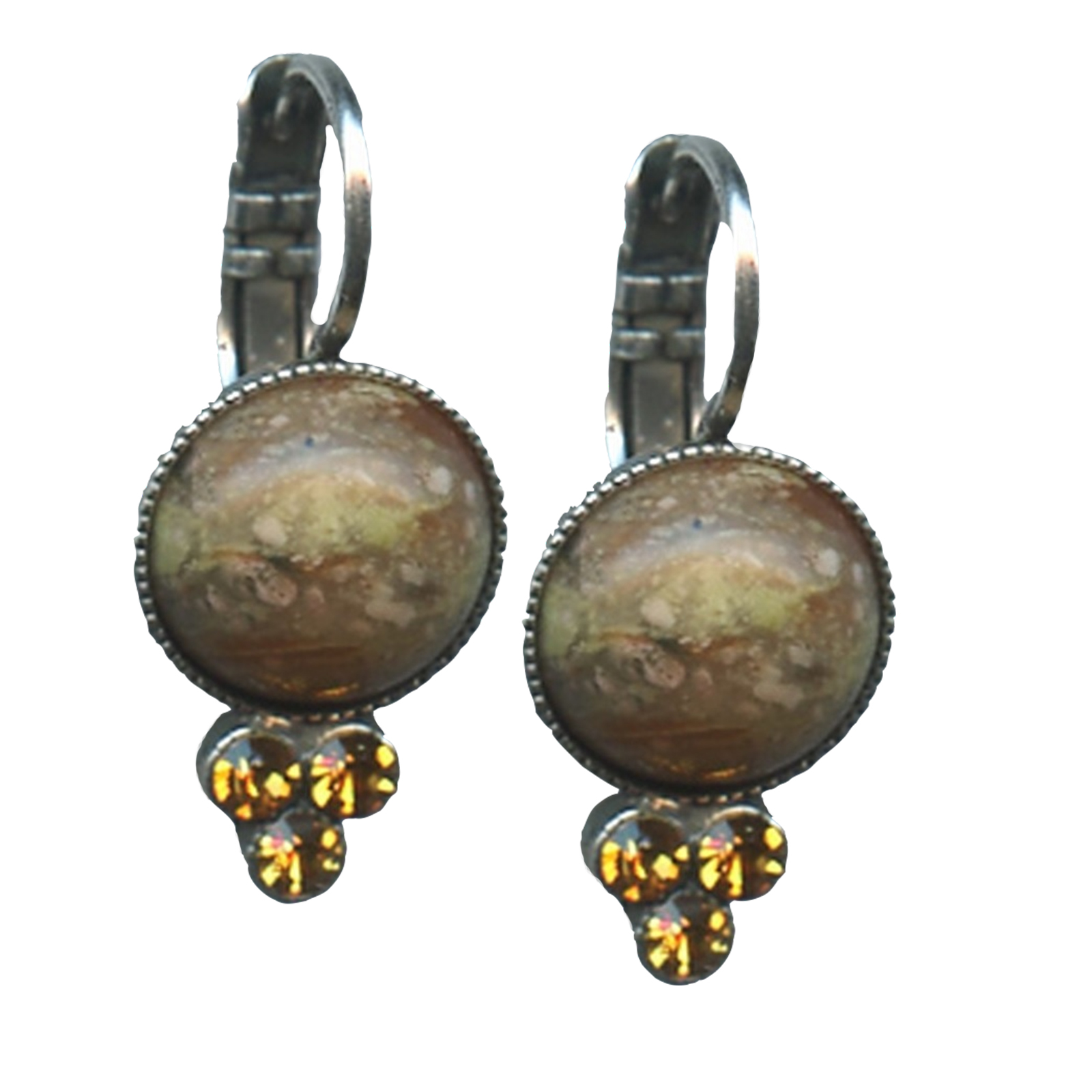 E-1018-1018-SP6(1) Mariana Earrings Precious Riverstone & Topaz Austrian Crystals Dream Inspiration Coll. - Image 1