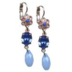 Mariana Earrings Elegant Floral in Light Rose & Blues Austrian Crystals Kiss From A Rose Songbook Coll. - Image 2