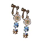 Mariana Earrings Glitzy Floral in Lt Sapphire, Rose Opal & Amber Austrian Crystals California Dreaming Songbook Coll. - Image 3