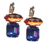 Mariana Earrings Marquise Faceted Hyacinth & Sapphire Austrian Crystals Fantasy Nirvana Coll. - Image 3