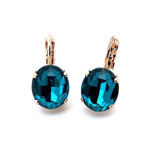 Earrings By Mariana Woman Sophisticated Oval Blue Zircon Swarovski Crystals