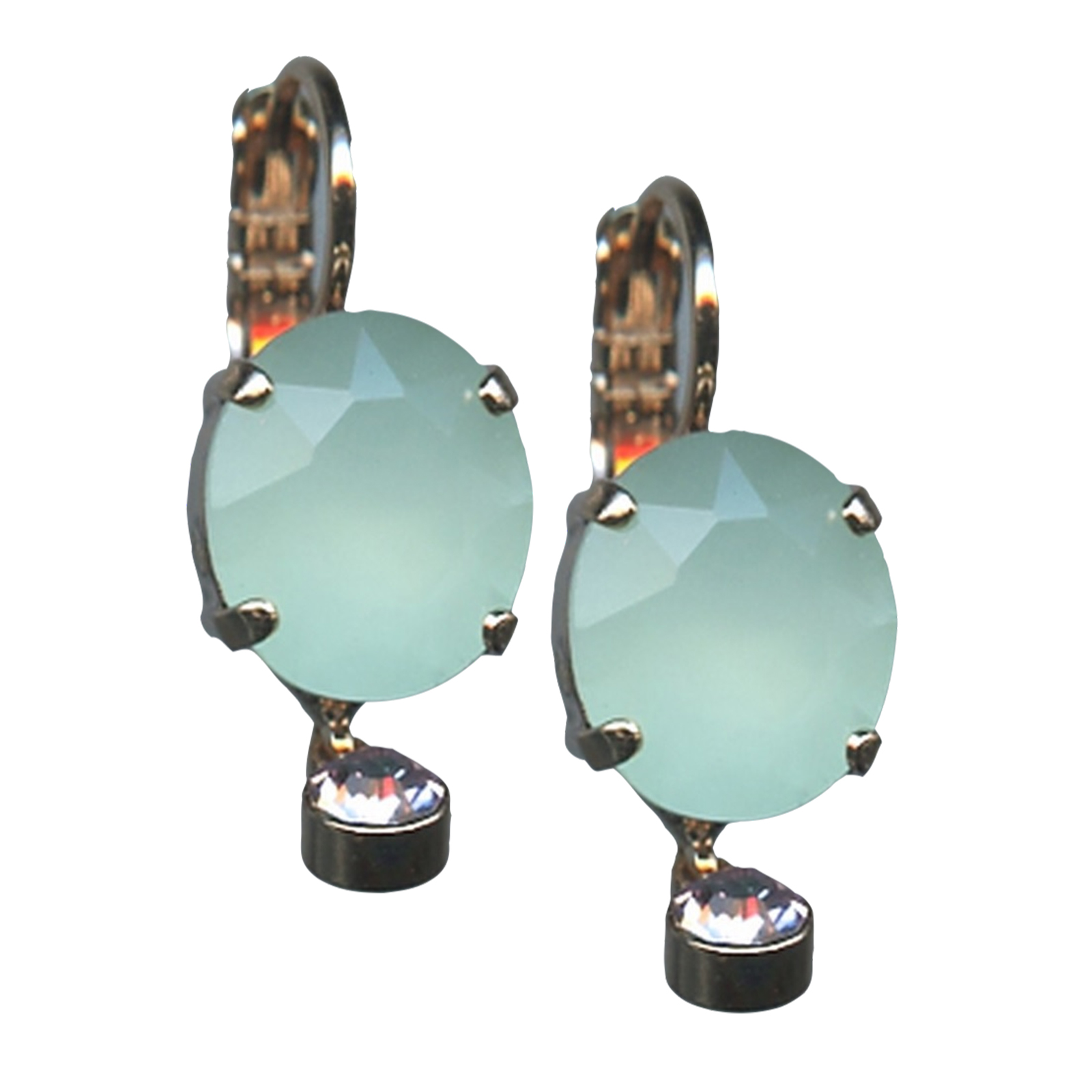 E-1023-2-1067-RG6(1) Mariana Earrings Simply Elegant Chrysolite Opal & Clear Austrian Crystals California Dreaming Songbook Coll. - Image 1