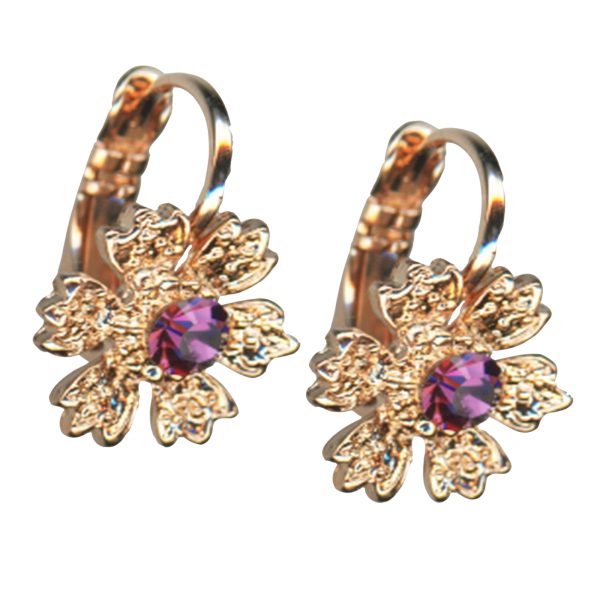 Mariana Earrings Floral in Amethyst Austrian Crystals My Treasures Coll.