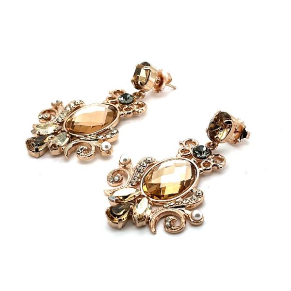 Earrings By Mariana Woman Stunning Golden and Black Diamond Swarovski Crystals