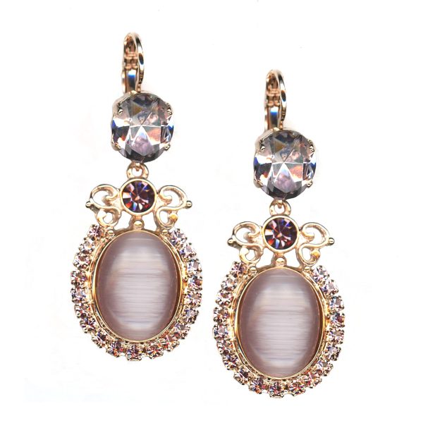 Mariana Earrings Exquisitely Elegant Lt Amethyst, Pink Pearl & Vintage Rose Austrian Crystals My Treasures Coll.