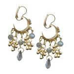 Mariana Earrings Boho Chic Labradorite Mineral & Grey Austrian Crystals My Treasures Coll.