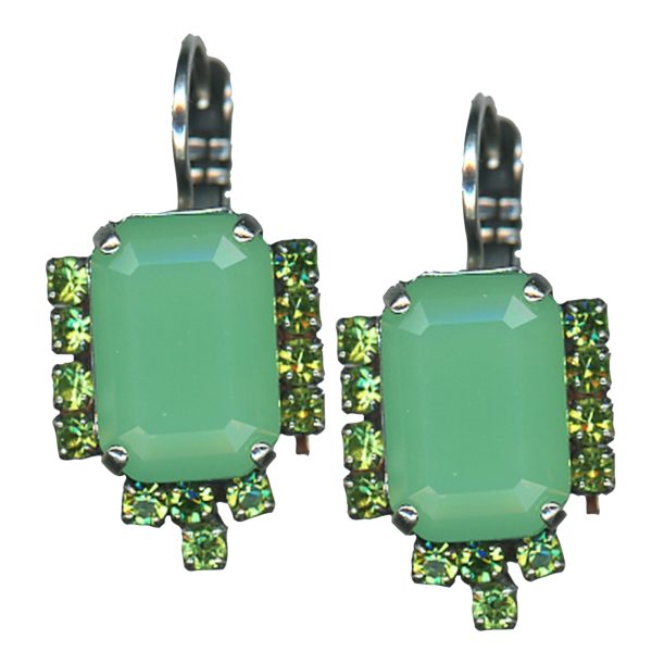 Mariana Earrings Alluring Mint Green & Olivine Austrian Crystals Spring 2019 Special Edition