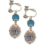 Mariana Earrings Exquisite Laguna Delite, Aquamarine, Rose & Silk Austrian Crystals My Treasures Coll. - Image 3