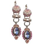 Mariana Earrings Sassy Rose, Rose Peach, Rose Opal, Fuchsia & Tanzanite Austrian Crystals Joy Nirvana Coll. - Image 2