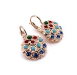 Earrings By Mariana Woman  Charming Jade, Ruby and Turquoise Swarovski Crystals - Image 4