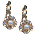 Mariana Earrings Glitzy Floral in AB & Pearl Austrian Crystals Peace Nirvana Coll. - Image 3