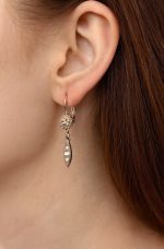 Earrings By Mariana Woman Dangling Golden Shadow and Moonlight Swarovski Crystals - Image 3