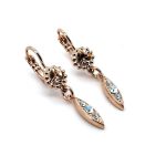 Earrings By Mariana Woman Dangling Golden Shadow and Moonlight Swarovski Crystals - Image 4