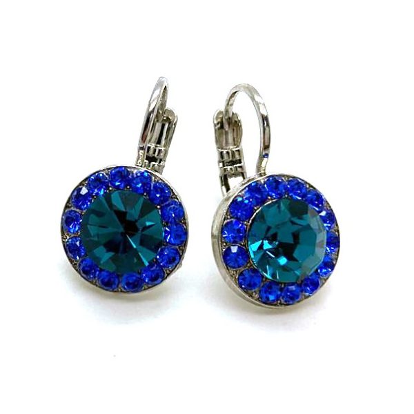 Mariana Earrings Beautiful Montana Blue Austrian Crystals Sleepy Time Tea Time Coll.
