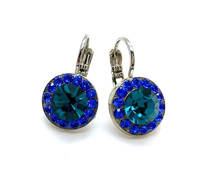 E-1129-1137-RO6 (1) Mariana Earrings Beautiful Montana Blue Austrian Crystals Sleepy Time Tea Time Coll. - Image 1