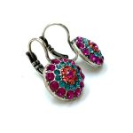 Mariana Earrings Beautiful Indian Pink, Blue Zircon & Peach Austrian Crystals Sorbet Sweet Summer Coll. - Image 3