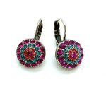 Mariana Earrings Beautiful Indian Pink, Blue Zircon & Peach Austrian Crystals Sorbet Sweet Summer Coll. - Image 2