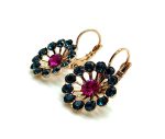 Mariana Earrings Shimmering Fuchsia & Montana Blue Austrian Crystals My Treasures Coll. - Image 2