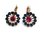Mariana Earrings Shimmering Fuchsia & Montana Blue Austrian Crystals My Treasures Coll.