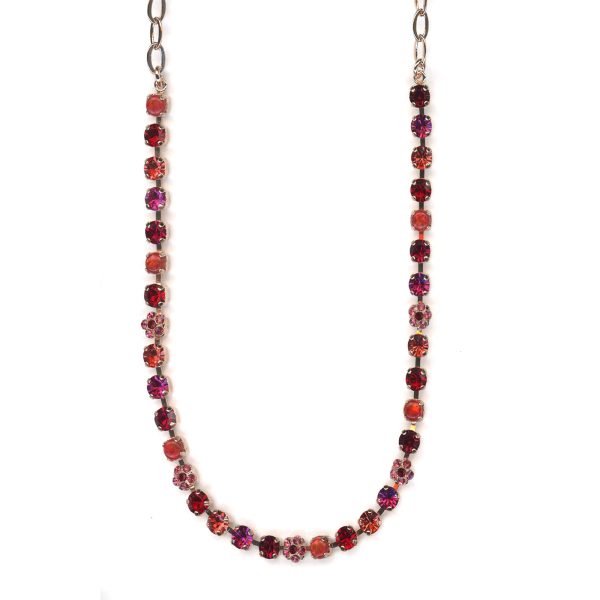 Mariana Necklace for Kids Stunning Cornelian Mineral, Padparadscha, Fuchsia & Ruby Austrian Crystals My Treasures Coll.