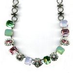 Mariana Necklace Simply Elegant Peridot, Pacific Opal, Lt Rose & White Opal Austrian Crystals Eternity Nirvana Coll.