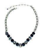 Necklace By Mariana Woman Elegant Montana Blue and White Opal Swarovski Crystals