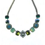 Mariana Necklace Elegant Greens & Caribbean Blue Opal Austrian Crystals Jade Silk Road Coll. - Image 3