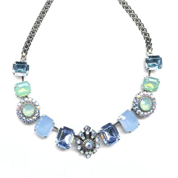 Mariana Necklace Glitzy AB, Lt Sapphire, Air Blue Opal & Pacific Opal Austrian Crystals My Treasures Coll.