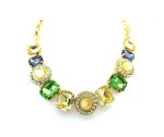 Mariana Necklace Glamorous Jonquil, Yellow Opal, Tanzanite, Emerald & Silk Austrian Crystals My Treasures Coll. - Image 2