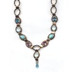 Mariana Necklace Gorgeous Howlite Chinese Turq Mineral, Aquamarine, White Opal & Lt Rose Austrian Crystals Margarita Cocktail Hour Coll. - Image 2