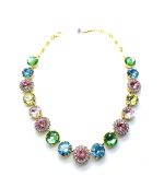 Necklace By Mariana Woman Lovely Rose and Amethyst Swarovski Crystals