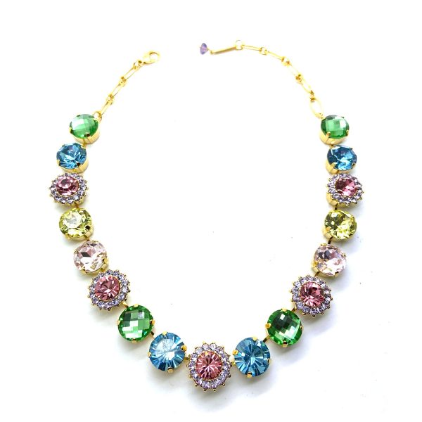 Necklace By Mariana Woman Lovely Rose and Amethyst Swarovski Crystals