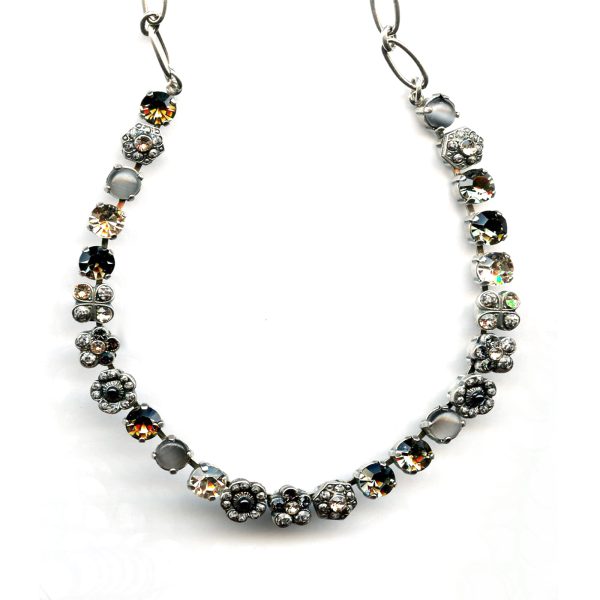 Necklace By Mariana Nirvana Coll. Lustrous Champagne and Silk Swarovski Crystals
