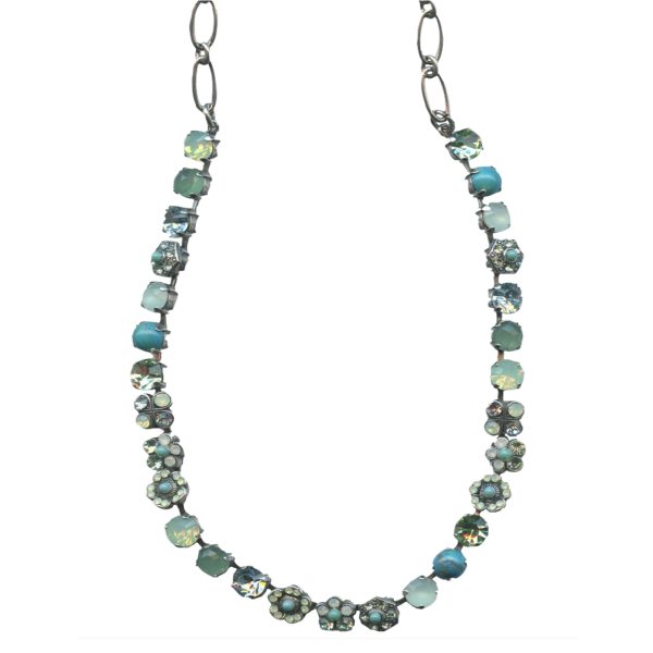 Mariana Necklace Turq Minerals, Greens & Clear Austrian Crystals Mojito Cocktail Hour Coll.
