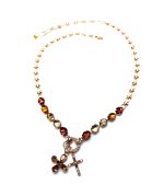 Necklace By Mariana Woman Classy Topaz and Indian Pink Swarovski Crystals - Image 2