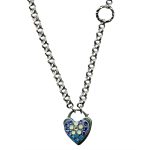 Mariana Necklace Heart Encrusted in Blues, Chrysolite Opal & Clear Austrian Crystals Zhang Silk Road Coll. - Image 2