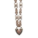 Mariana Necklace Gorgeous Heart in Jet, Padparadscha & White Opal Austrian Crystals Pomegrenate Silk Road Coll. - Image 3