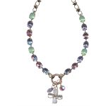 Mariana Necklace Adorable Lt Rose, Lt Amethyst, Pacific Opal, Clear, AB & White Opal Austrian Crystals Pina Colada Cocktail Hour Coll.