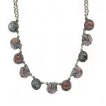 Mariana Necklace Exquisite Snowflake Obsidian Mineral, Lt Rose & Black Diamond Austrian Crystals My Treasures Coll.