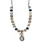 Mariana Necklace Timeless MOP Mineral, Cream Pearl, Jet, White Opal & Clear Austrian Crystals My Treasures Coll. - Image 3