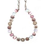 Mariana Necklace Glam Pinks, White Opal & Clear Austrian Crystals Cherry Blossom Silk Road Coll.