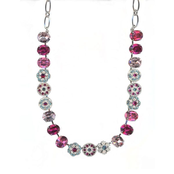 Mariana Necklace Glamorous Pinks & Blue Zircon Austrian Crystals My Treasures Coll.